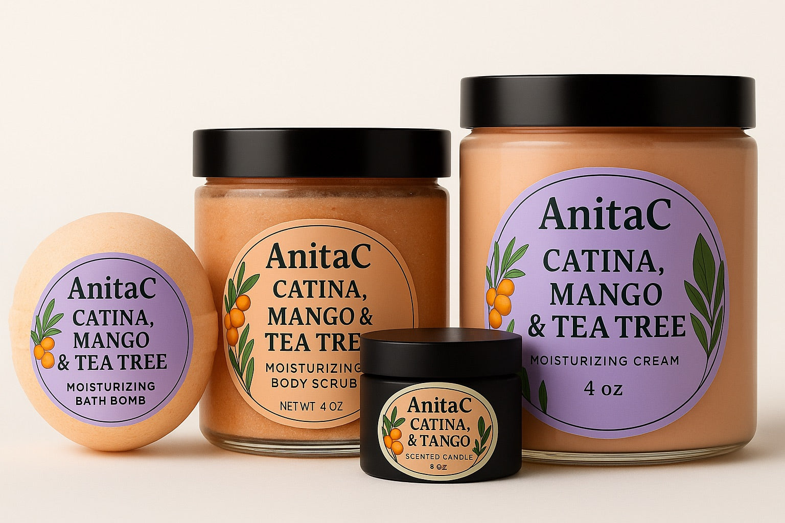 Catina, Mango & Lavender 4 pcs Bath Set